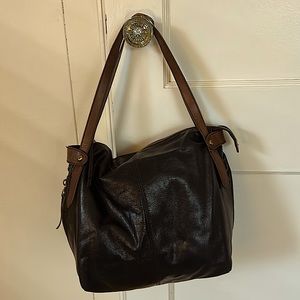 Gently used leather Hobo bag with beautiful lining.